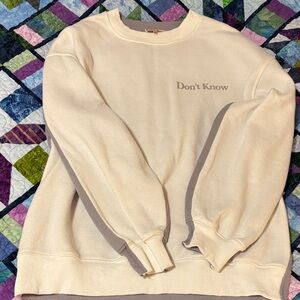 Cream Sweatshirt with Text
